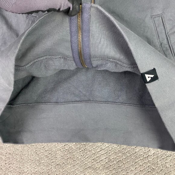 American Giant Jacket Sweatshirt Men's XL Gray Moto Full Zip Sweater Made in USA - Picture 6 of 15